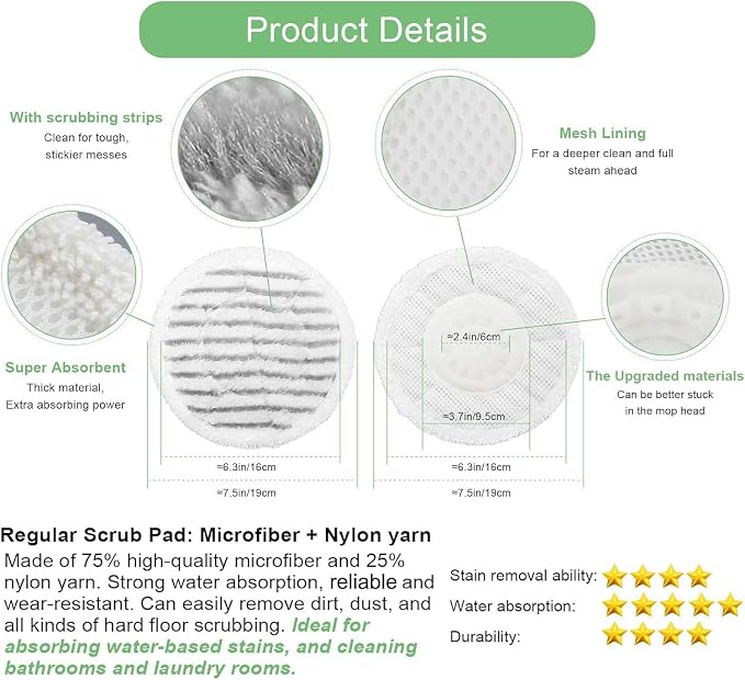 10-Pack S8201 Steam Mop Replacement Pads, Microfiber Dirt Grip Washable Pads Compatible with Shark S8001 S7001 S7201 S7000AMZ S7000 S7005 S7020 S7001C for Hardwood Tile Laminate Floors