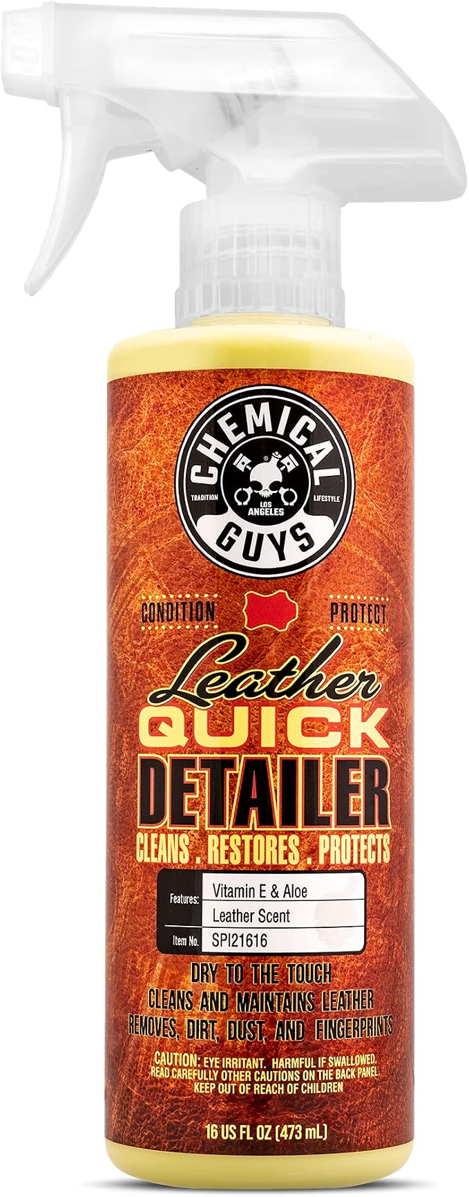 Chemical Guys, Leather Quick Detailer, Cleaner & Conditioner Spray, 16 oz | Quick spray cleans and conditions seats, furniture and apparel, safe on natural, synthetic and faux leather