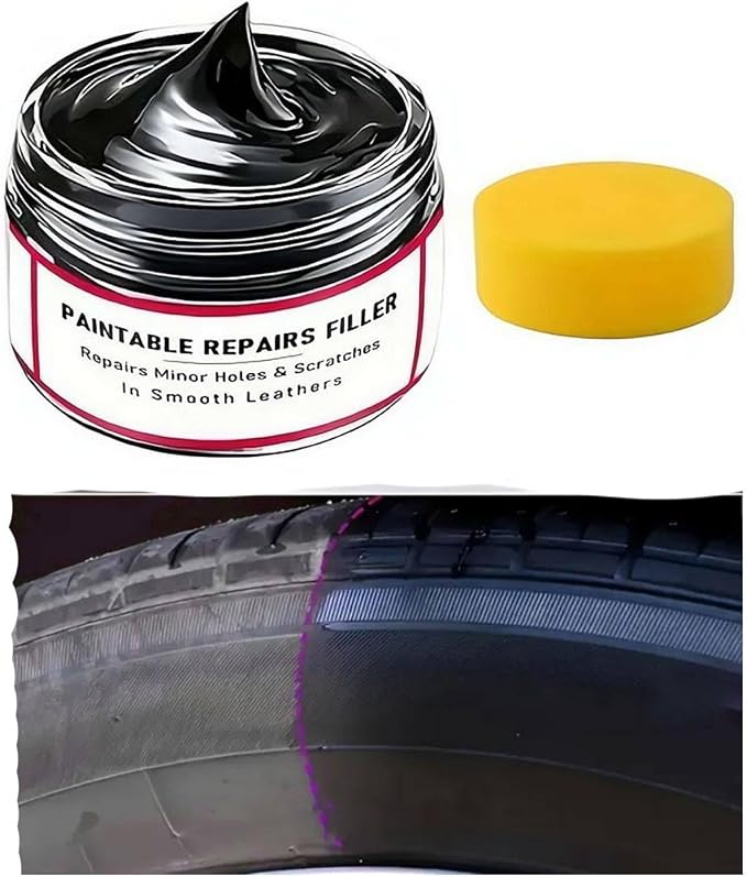 Leather Recoloring Balm, Leather Filler for Filling or Repairing Holes Cracks Scratches, Color Restorer Conditioner with Applicator (55 ML)
