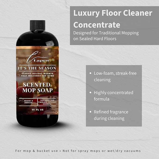 Lapew It's The Season Scented Mop Soap - Luxury Floor Cleaner Concentrate for Mopping Tile, Laminate, Vinyl & Hardwood | Streak-Free, Low-Foam | 36 oz