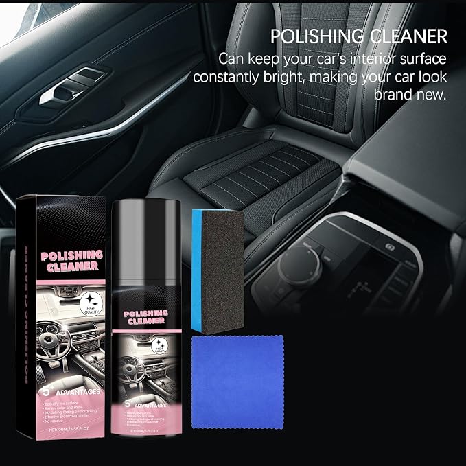 Polishing Cleaner Car Interior Spray,Car Interior Cleaner Spray(2PCS) | Polishing Cleaner, 100ml, Interior Multi-Purpose Car Cleaner, Total Car Interior Cleaner Rejuvenation