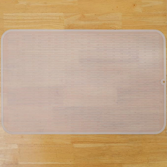 MicoYang Silicone Dish Drying Mat for Multiple Usage,Easy clean,Eco-friendly,Heat-resistant Silicone Mat for Kitchen Counter or Sink,Refrigerator or Drawer Liner Translucent 3XL 28 inches x 18 inches