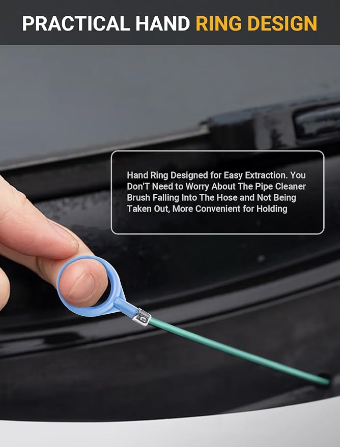 SARDVISA 78-Inch Sunroof Drain Cleaning Brush, Flexible Tube Cleaner | Flexible 78-Inch Brush Reaches Curved Drain Tubes to Remove Dirt and Debris from Sunroofs, Doors, Wipers and Narrow Pipes