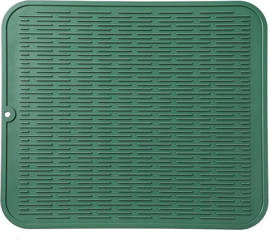 MicoYang Silicone Dish Drying Mat for Multiple Usage,Easy clean,Eco-friendly,Heat-resistant Silicone Mat for Kitchen Counter or Sink,Refrigerator or Drawer Liner Green 2XL 24 inches x 18 inches