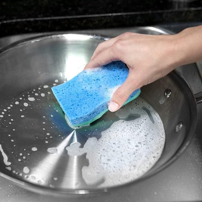 O-Cedar Scrunge Non-Scratch Scrub Sponge Multi-Use,All-Purpose,Odor-Resistant,Scrubbing Sponge Safely Cleans All Hard Surfaces in Kitchen and Bathroom,6 Count (Pack of 2)