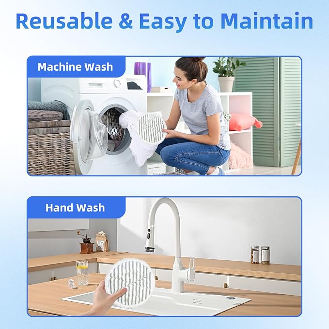 VIEWALL Replacement Steam Mop Pads for Shark S8201 S8000 S8001 S8200 S820 S7001 S7201 S7000 S7005 S7020 S7001 S7020 7001 S7201 7003 Steam Scrub Steam Mop, Dirt Grip Soft Scrub Pads 8 Pack