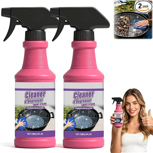 2Pcs Fast-Acting Heavy-Duty Grill Degreaser Spray, New 120 ML BBQ Heavy Duty Degreaser Grill Cleaner Spray, Powerful No-Scrub Oven & Kitchen Cleaner for Grills, Stovetops & Pans