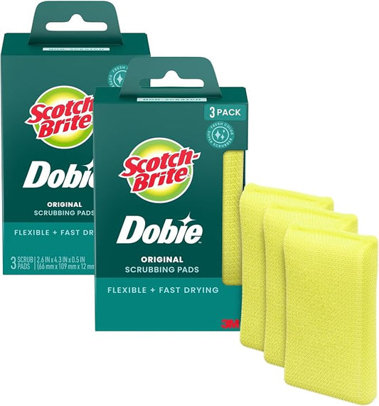 3M Scotch-Brite Dobie, 1 Pad Each (Value Pack of 6)