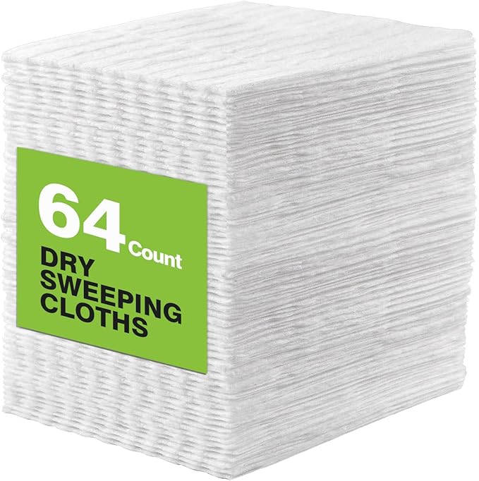 HOMEXCEL Dry Sweeping Cloths Pads Compatible with Swiffer Sweeper, Disposable Duster Refills Mop Pads for Floor Mopping and Cleaning, 64 Count-8" x 10.4" Pads Refills-Not Include the Mop