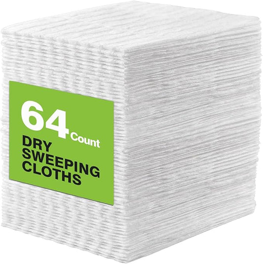 HOMEXCEL Dry Sweeping Cloths Pads Compatible with Swiffer Sweeper, Disposable Duster Refills Mop Pads for Floor Mopping and Cleaning, 64 Count-8" x 10.4" Pads Refills-Not Include the Mop