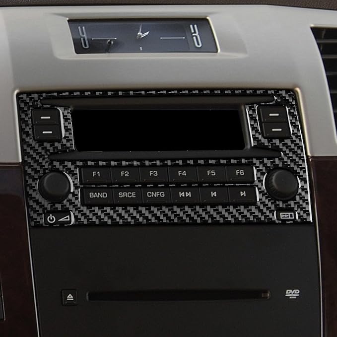 Fit for Cadillac Escalade ESV 2007-2014 / EXT Hybrid 2009-2013 Type-B | Real Carbon Fiber | Accessories | Trim Cover Radio Panel | Stickers | Anti-scratch