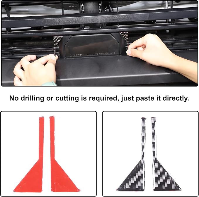 Aunginsy Car Front Trailer Hook Trim Sticker Compatible with Toyota Tundra/Sequoia 2022 2023 2024 Pickup Truck Real Carbon Fiber Material Decorative Sticker Protection Cover Exterior Accessories