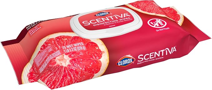 Clorox Scentiva Disinfecting Wipes, Grapefruit and Orange Blossom, 75 Ct., Pack of 3 (Pack May vary)