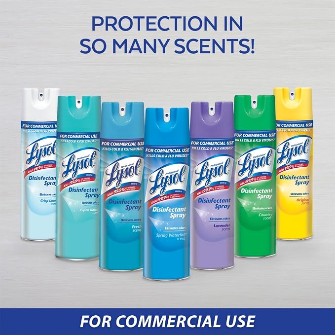 Professional Lysol Disinfectant Spray, Spring Waterfall, 228oz (12X19oz)