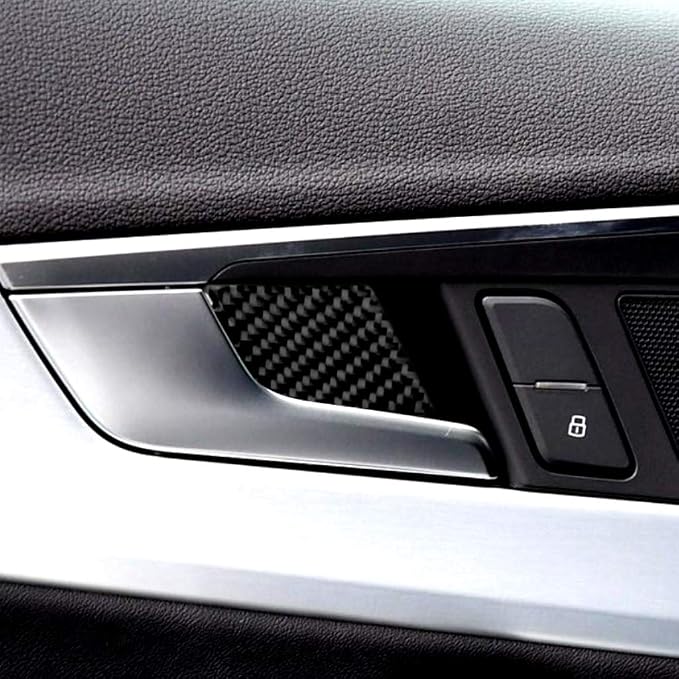Real Carbon Fiber Trim for Audi Accessories | for B9 A4 S4 A5 S5 2020-2025 / RS5 2021-2025 Inner Door Handle Panel Interior Thick Overlay Decal
