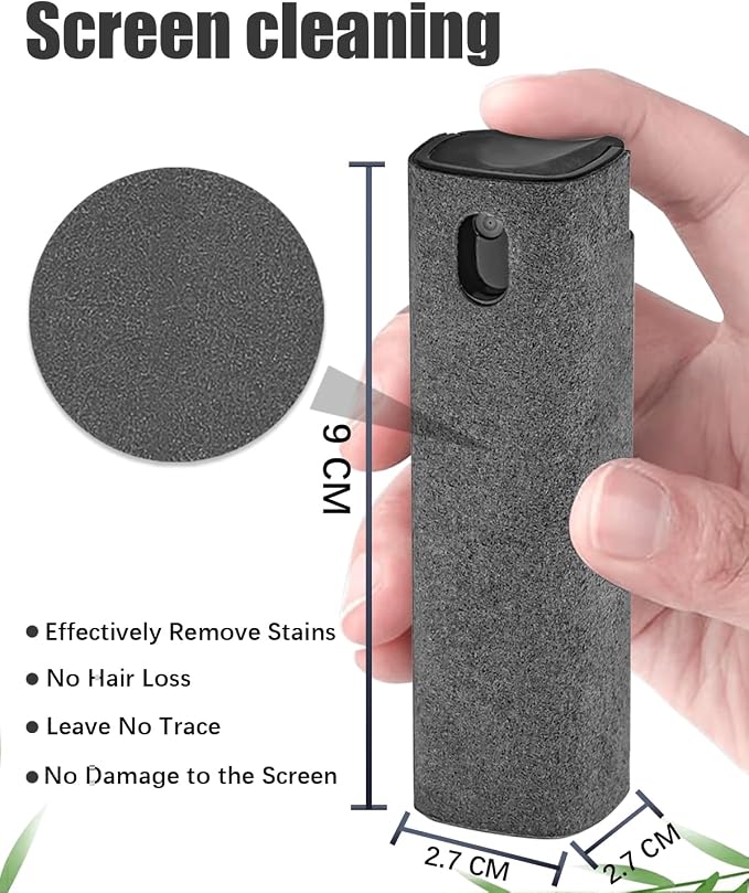 Car Screen Cleaner Spray and Wipe car Cleaning Touchscreen Mist Cleaner Touch Screen Cleaner for Car,iPad,Phone,MacBook, Phone Cleaning Kit,Car Essentials (2 Units)