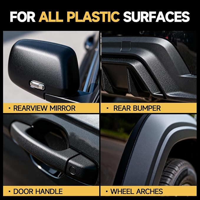Toretark Plastic Restorer for Cars, Not a Dressing, Black Trim Restorer, Ceramic Crystal Coating Highly Concentrated, Lasting Up to 6 Months+ with UV Protection, Restore Automotive Exterior Protectant