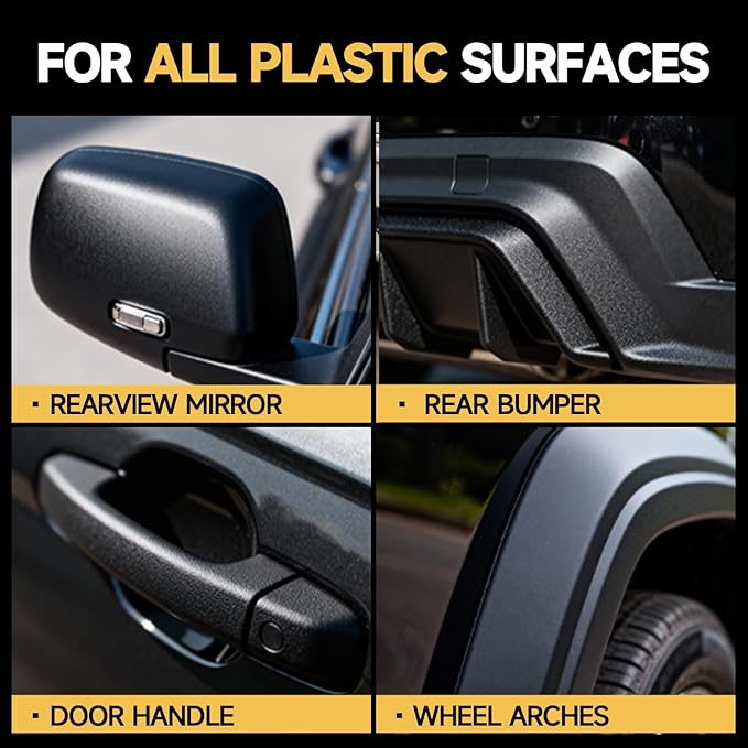 toretark Plastic Restorer for Cars, Not a Dressing, Black Trim Restorer, Ceramic Crystal Coating Highly Concentrated, Lasting Up to 6 Months+ with UV Protection, Restore Automotive Exterior 50ml*2