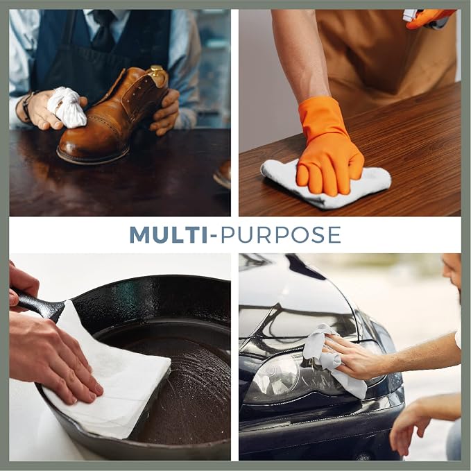 VALENGO New Lint Free Rags – 100% Cotton Cloth, Soft T-Shirt Rags, Lint Free Cloth for Staining Wood, Cast Iron, Dusting, Polishing, Painting and Cleaning – Reusable & Absorbent – 17”x17” (Pack of 28)