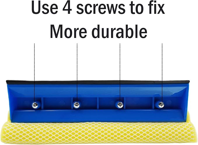 Car Window Cleaner Squeegee with Sponge and Rubber Blade Cleaning Tool Wiper with Spray Bottle 3 in 1 Multipurpose | for Indoor and Outdoor, Home, Car Window, Glass (1 Pack)