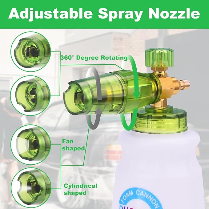 Pressure Washer Gun with Foam Cannon,4000 PSI Car Wash Kit Snow Foam Lance Sprayer with 1/4" Quick Connector and 5 Nozzle Tips,1L Bottle DUS2702