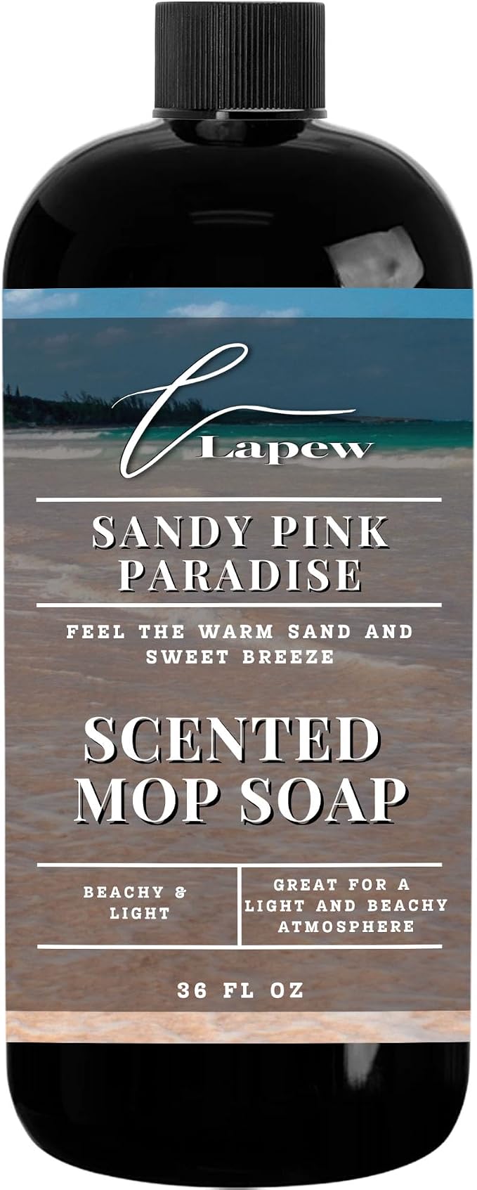 Lapew Sandy Pink Paradise Scented Mop Soap - Luxury Floor Cleaner Concentrate for Mopping Tile, Laminate, Vinyl & Hardwood | Streak-Free, Low-Foam | 36 oz