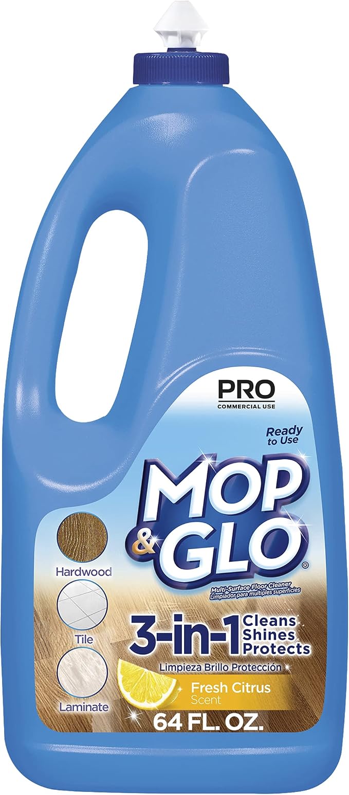 Mop & Glo Professional Multi-Surface Floor Cleaner, Triple Action Shine Cleaner, Fresh Citrus Scent, 64 Oz
