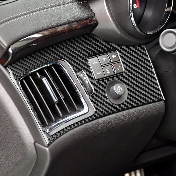 Real Carbon Fiber Trim for Cadillac CTS Accessories | for 2008 2009 2010 2011 2012 2013 Full Set Air Outlets Central Console Dashboard Sticker Interior Thick Overlay Decal