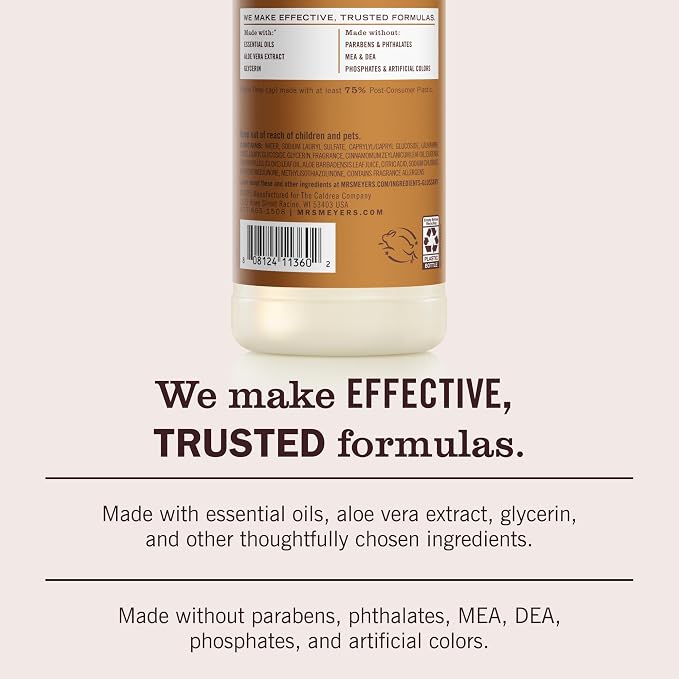 Mrs. MEYER'S Fall Scent Multi-Surface Cleaner, Elderberry, Apple Cider, Acorn Spice, 16 FL OZ each, 3 CT (Variety Pack)