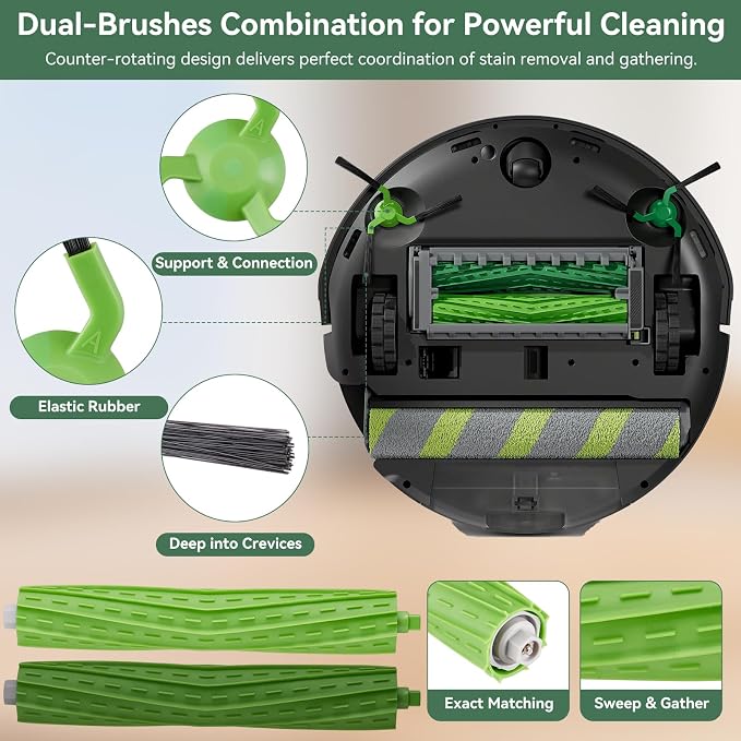 21 Pcs Replacement Parts for iRobot Roomba 705X/Max 705/Max 706 Combo Robot | include 2 Main Brushes, 6 Dust Bags, 4 Filters, 2 Roller Mops, 6 Side Brushes, 1 Cleaning Tool, Vacuum Accessories Kit