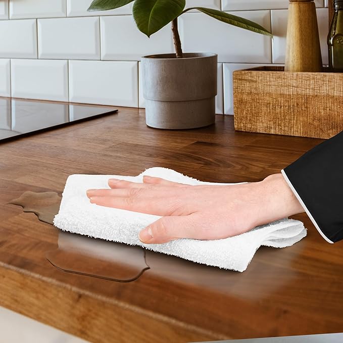Avalon Towels Bar Towels (Pack of 36) Size 14x17 Inches – 100% Cotton, Absorbent and Reusable Cleaning Rags, Multipurpose Cleaning Towels, Terry Cloth Rags, Durable Shop Rags (White)