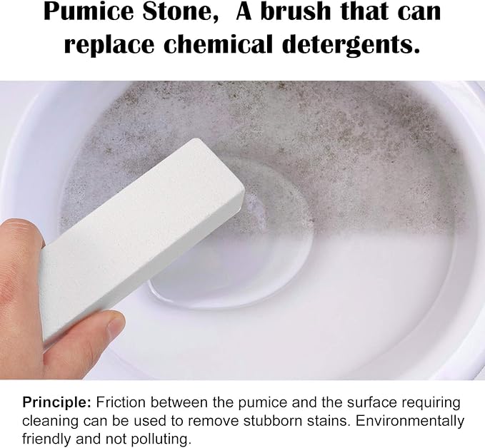 8 Pack Pumice Stone for Toilet Bowl Cleaning, Scouring Stick Remove Hard Water Rings, Calcium Buildup and Rust, Pumice Cleaning Bar for Tile Bath-tub