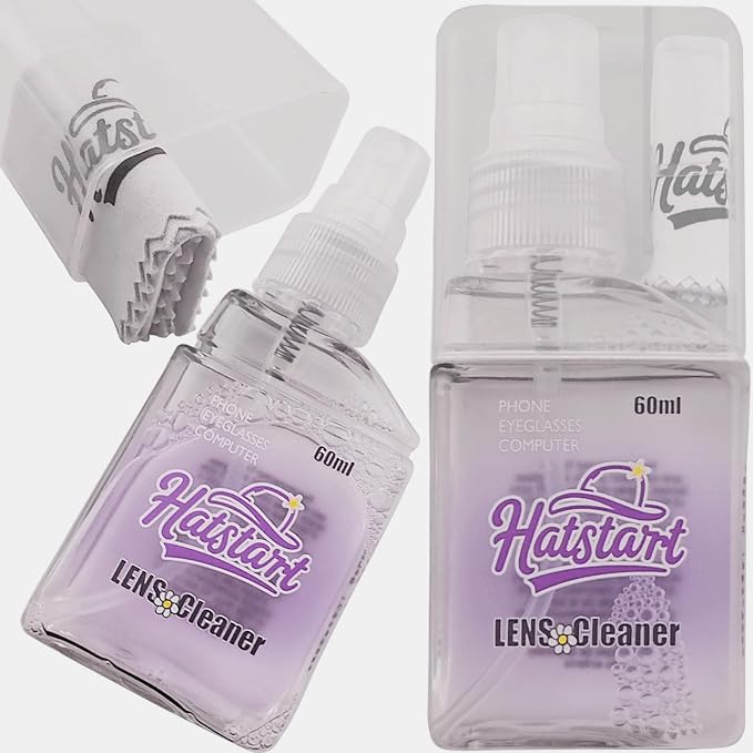 Phone Touch Screen Cleaner Mist Spray and Wipe, Hatstart Pristine Eyeglass Cleaning Kit for TV Laptop Computer Tablet PC LCD Flat Screens Car Display, Compatible with iPhone iPad MacBook Pro, Purple