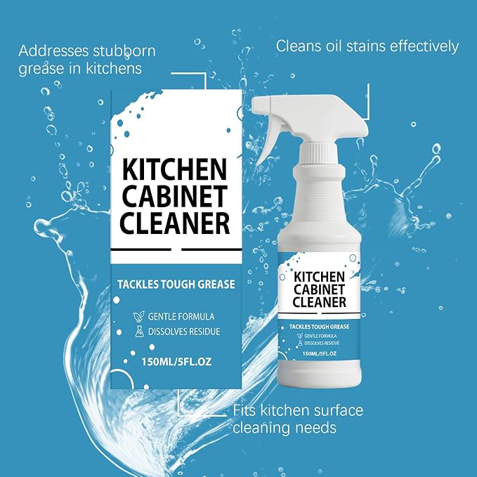 Kitchen Cabinet Cleaner Spray 5 fl.oz, Degreaser, No-Rinse | Foam degreaser for wood & painted cabinets, stove tops & backsplashes; helps remove grease, oil & grime; no-rinse formula