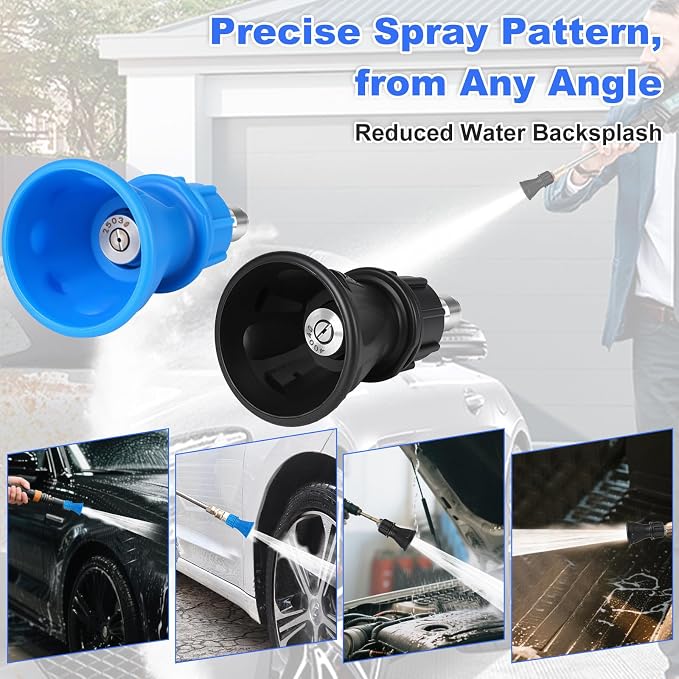 Pressure Washer Nozzle Guard,2 Pack 25 Degree/40 Degree Pressure Washer Nozzle with Protector Holder,High Efficiency Cleaning,Power Washer Tips with 1/4" Male Quick Connect,Stainless Steel