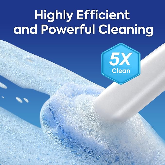 100 Pcs Disposable Toilet Cleaner Refill Pads, Universal Toilet Bowl Brush Replacement Heads, Durable Deep Cleaning Refills, Fresh Scent Bathroom Cleaning Supplies