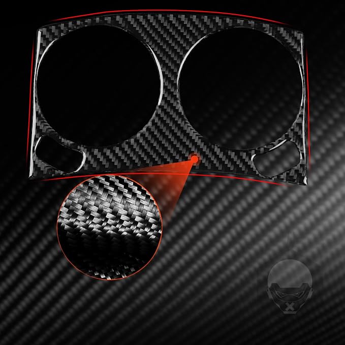 Real Carbon Fiber Car Cup Holder Panel Sticker Compatible with 2015-2023 Chrysler 300 / 300C / 300S / Limited/Touring Interior Decal Trim Accessoriess - B