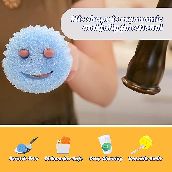 Scrub Daddy Sponges Set - Variety Colors - Scratch-Free Multipurpose Dish Sponge - BPA Free & Made with Polymer Foam - Stain & Odor Resistant Kitchen Sponge (8 Count)