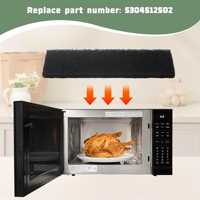8 Pack OTRFILTER OTRFILTER1 PureAir Carbon Microwave Air Filter Replacement for Frigidaire Microwaves CGMV176NTBA/CGMV176NTDB/CGMV176NTFA/CGMV176NTWA/ FGMV155CTDA/FGMV176NTBB, Part Number 5304512502