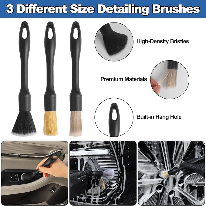 Windshield Cleaner Tool, 14Pcs Car Cleaning Kit - Car Interior Detailing Kit with Extendable Handle, Cleaning Gel & Microfiber Pads, All-in-One Inside Car Cleaning Supplies for Women Men