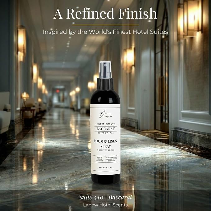 Lapew Hotel Scents Luxury Room Spray | Baccarat Suite 540 | Linen Spray Air Freshener & Fabric Spray | 8 fl oz
