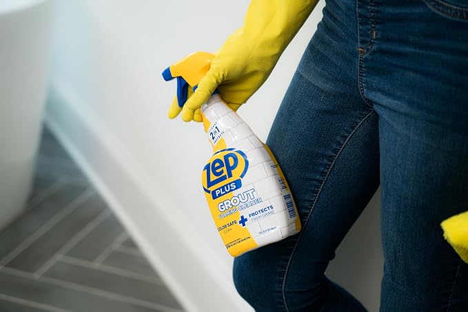 Zep Plus Grout Foaming Cleaner - 32 Fl OZ - R54212-2-in-1 benefits clean while protecting grout from water,dirt and grime,(Pack of 2)