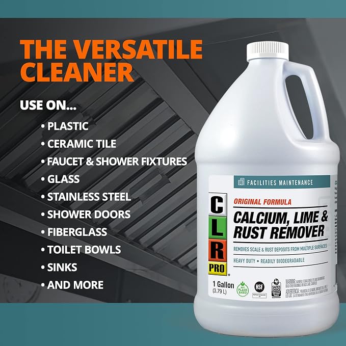 CLR PRO Calcium, Lime and Rust Remover (1 Gallon) Fresh & Clean Garbage Disposal Cleaner (5 Pods)