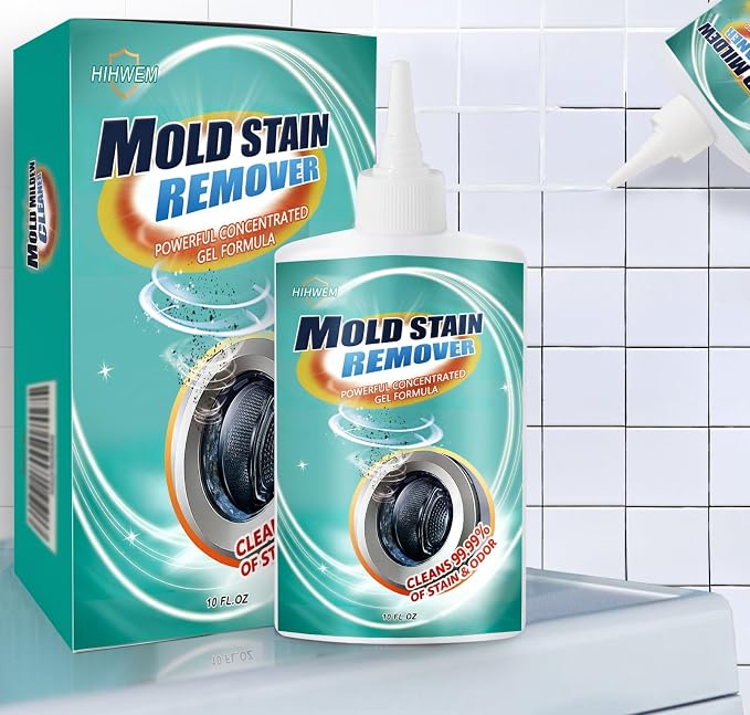 Bleach Stain Remover Gel, Heavy-Duty Tile Grout Cleaner - Bleach Washer Cleaner for Stain Removal in Bathroom, Kitchen, Washing Machine Seals & More | 10 Oz Multipurpose Household Cleaner
