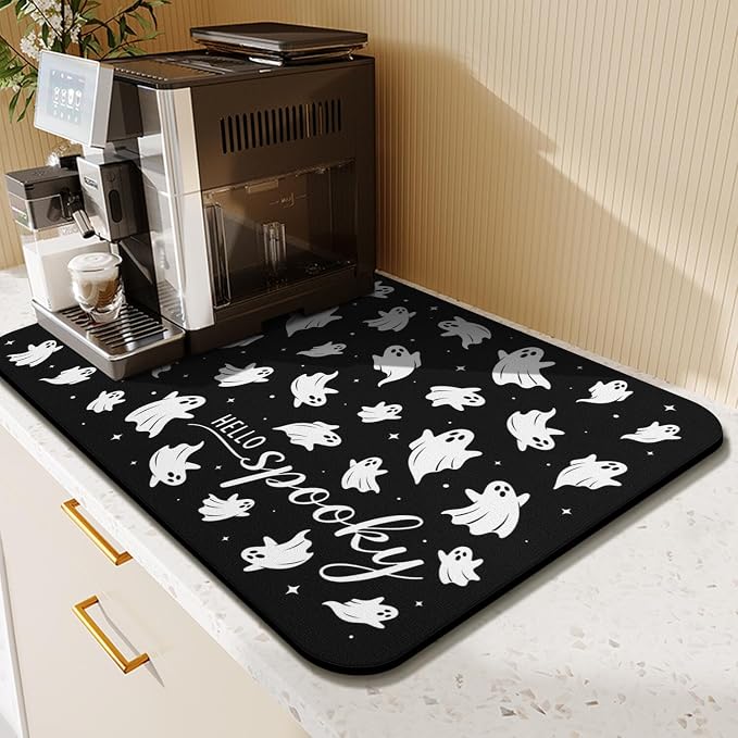 Fun Coffee Mat 23inx15in,Coffee Bar Mat for Countertops,Absorbent Hide Stain Anti-Slip Coffee Bar Accessories Fit Under Coffee Machine Mat,dish Drying Mats for Kitchen