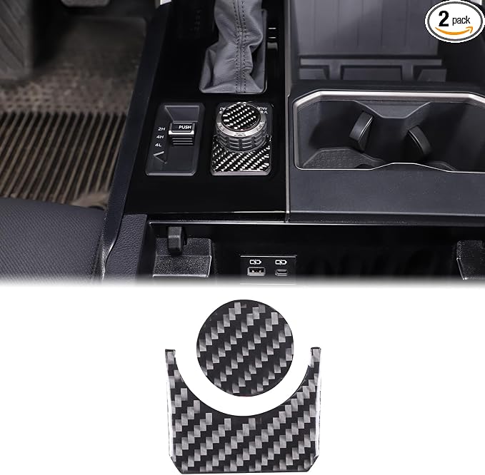 Aunginsy Drive Control Mode Trim Sticker Compatible with Tundra/Sequoia 2022-2025 Center Console Multimedia Control Knob Switch Button Cover Sound Volume Knob Decoration Carbon Fiber Accessories