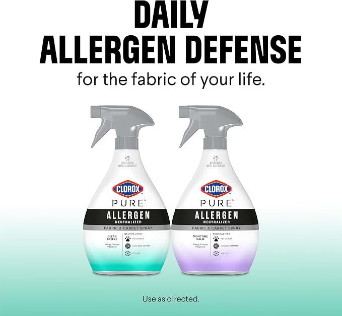 Clorox PURE Allergen Neutralizer Fabric and Carpet Spray, Clean Breeze, 26 Fluid Ounces