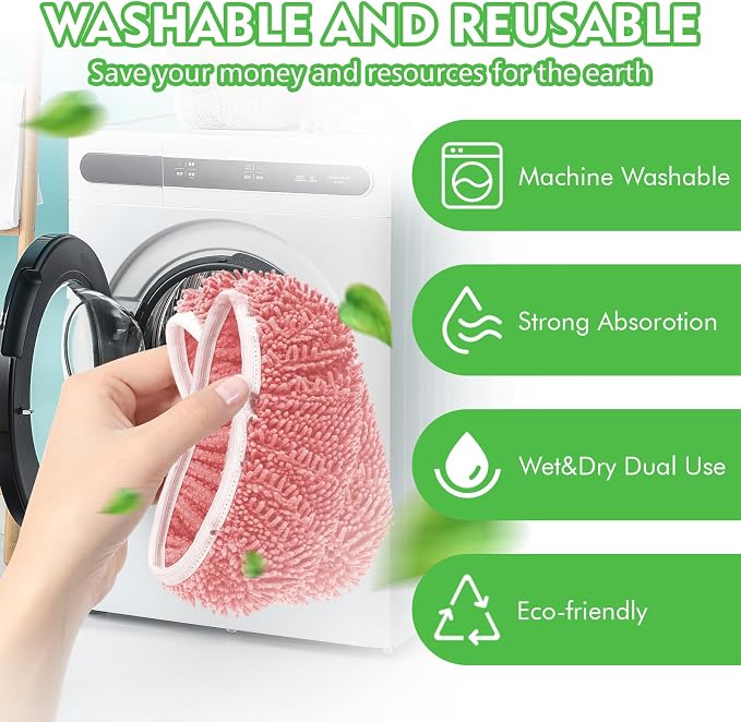 Reusable Microfiber Mop Pads Compatible with Swiffer Sweeper Mop | Dry Sweeping Cloths & Wet Mopping Cloths for Swiffer, Washable Wet Refill for Mopping Floors, 6 Pack (Mop is not Included)