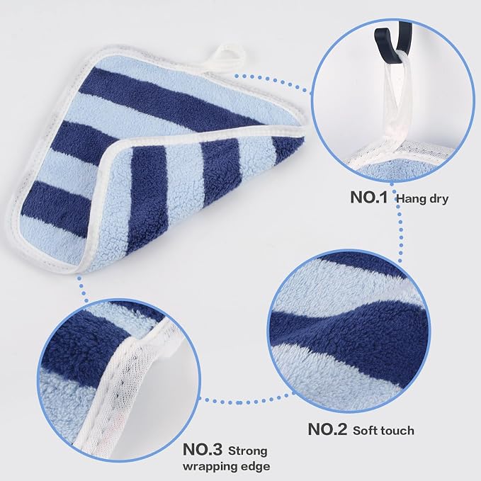 SINLAND Microfiber Facial Cloths Fast Drying Washcloth 8inch x 8inch Absorbent Face Wash Cloth Soft Makeup Remover Cloths