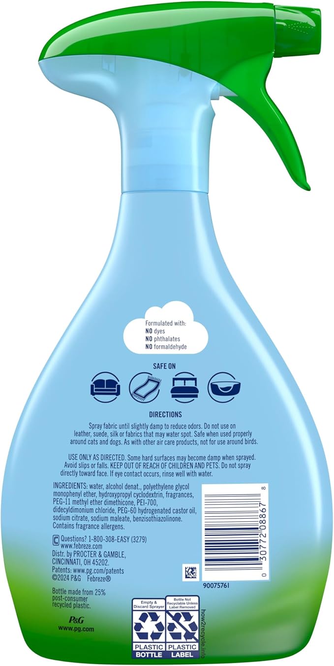 Febreze Fabric Spray Air Freshener, Odor-Fighting Fabric Refresher, Sneaker Balls Alternative, Couch Cleaner, Linen Spray, Multi-Use, Pet Odor Fighter Scent, 23.6 fl oz